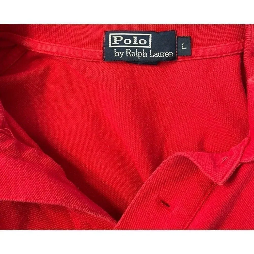 Polo By Ralph Lauren Men’s Large Red Polo Shirt Embroidered Pony Vintage